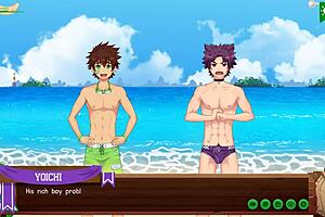 twinks flirting and fighting on the beach camp buddy - yoichi route - part 10