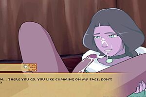 avatar cosplay milf gives blowjob in costume