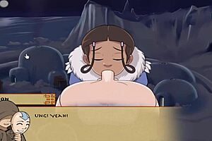 avatar cosplay milf gives blowjob in costume