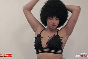 delicious ebony brunette gih rocha seduces and fucks in doggystyle bent over position