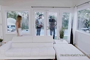 sexy tutor cant resist two big black cocks