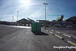 Tattooed Girl Blows Strangers In Portable Restroom Gloryhole