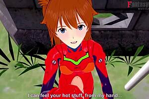 Asuka Langley Soryu Receives Blowjob And Fucking In POV Neo Genesis Evangelion