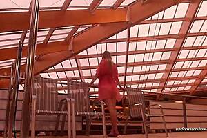 Slutty Teen Swims and Strips Underwater