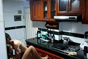 They record us while I taste my stepsister's dish in the kitchen pt2 a delicious meal