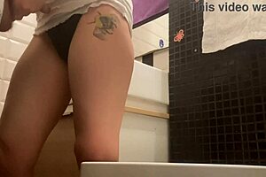 Failed handjob on his small 18+ cock, he couldn't even get hard outdoors