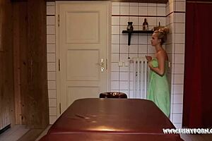 Hot Lesbian Dildo Fucks Wrestling Babe!