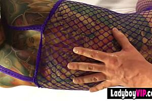 Why handcuff this cute asian shemale for a blowjob?