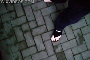 Chubby amateur barfs at the dump in dirty outdoor solo