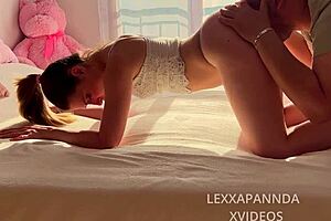 The young teen bends over for a hard doggystyle pounding and facial.