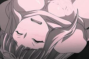 she licks the big cock while fingering herself in this fuzzy lip video