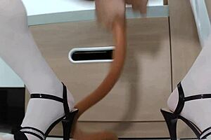 Shemale Challenges 50cm Dildo in Intense Session