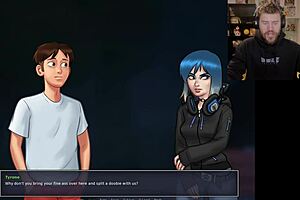 oh man, pretending to be her boyfriend went totally wrong in summertime saga 😏 big tits teacher scene