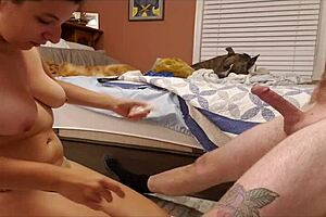 Girlfriend Delivers Intense Amazing Blowjob To Friend