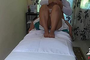 i had intense orgasms during tantric massage with latina teen's big ass and natural tits.