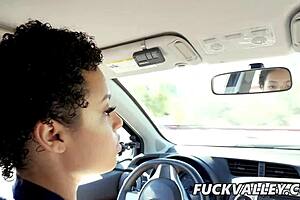 Amethyst banks chocolate skin cutie rides driving instructor doggystyle