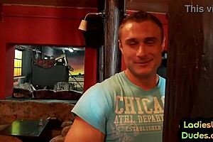 i feel those femdom amateurs pegging my asshole with a bottle in heels threesome