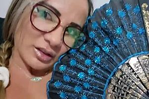 kind stepmom deepthroats cock in roleplay anal