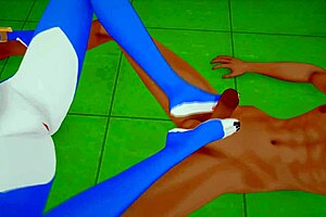 Krystal gives a footjob in star fox hentai