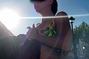 Latina Neighbor Deepthroats and Swallows Cum on Tits in Pool