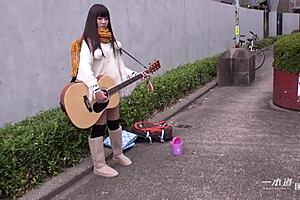 hey, let's debut this street musician in av, shaved and all