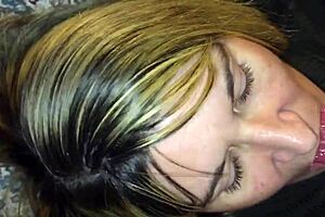 Milf wife destroys dress during smoking blowjob and facial.