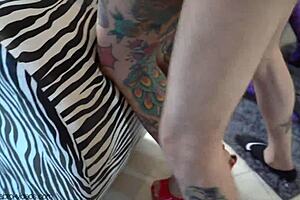 Sabrina Sabrok gets cum on tits and in mouth during orgy