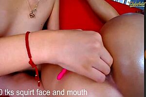 on webcam, lesbians with big tits fingering and fisting each other's asses