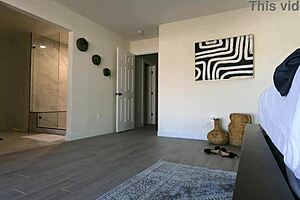 muscular bodybuilder does naked workout routine