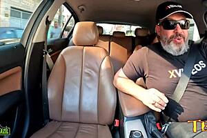 Latina teen 18+ erica oliveira enters car ride without removing lingerie in public outdoor