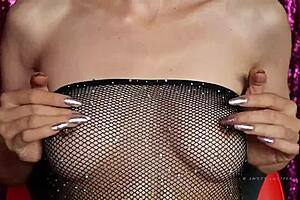Small Natural Tits In Fishnets Mesmerize Goddess Worship