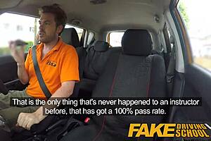 Horny learners secretly fuck in the instructor's car!