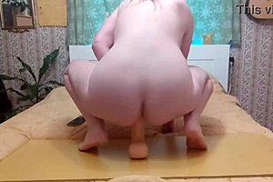 Riding Giant Dildo Rough