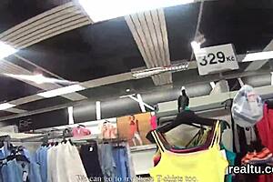Glamorous czech girl teased in mall, then pov fucked