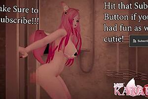 Sexy Catgirl Rides Dildo In Shower, Squirting With Big Tits And Ass While You Watch