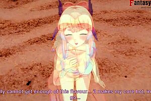 Wow, Kokomi gets intense missionary pounding in bikini POV on the beach!