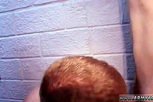 Military guys jerk off in shower during gay orgy training