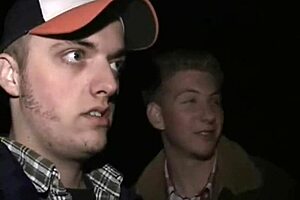 Teen coed slut rides hard dick at the college fuck fest outdoors