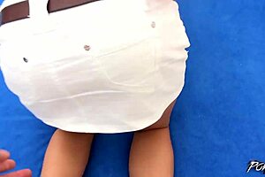 Is this sexy babe's POV anal debut with cock sucking?