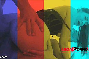 Cindy gets double penetrated by two huge black cocks in rough anal action.