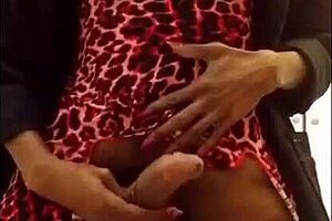 Big Black Mamba strokes her huge cock solo