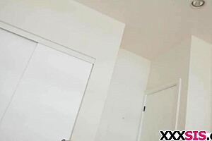 Stepsis asks stepbro, would you cum on my tits?