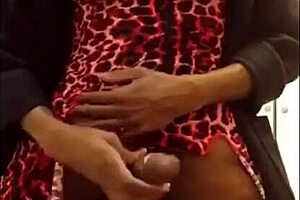 Big Black Mamba strokes her huge cock solo