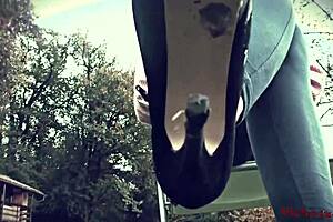 you feel like a dirty worm under my feet in this femdom fetish.