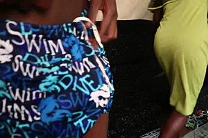 daylight fucking with bound blonde pussy and big black cock in african bondage style