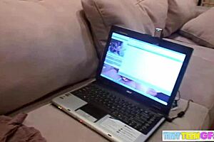 Brookeskye strips nude showing small tits!