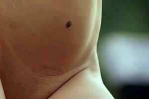 Zhenya Belaya strips and poses outdoors showing her tiny shaved pussy