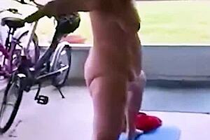 hot mature mommavee visits her step cousin for some naked yoga fun