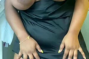 Curvy latina strips in the bathroom