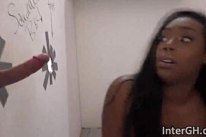 Big Boobs Lisa Ebony Girlfriend In Interracial Blowjob Cum